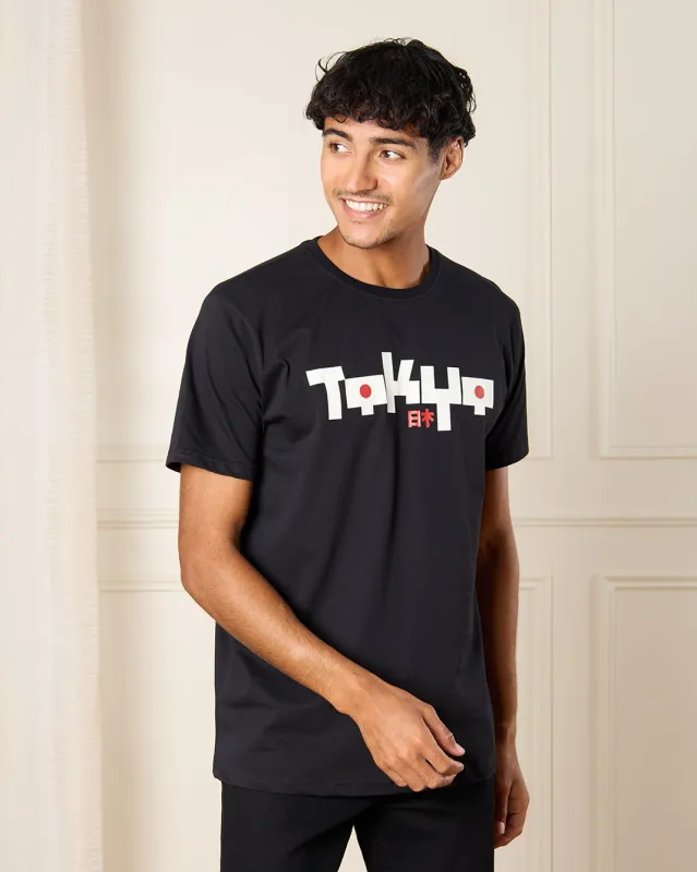 Men Black Graphic T-Shirt sold by Redtag