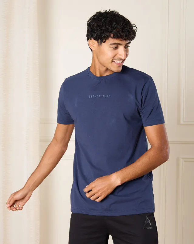 Men Navy Be The Future Print Active T-Shirt sold by Redtag