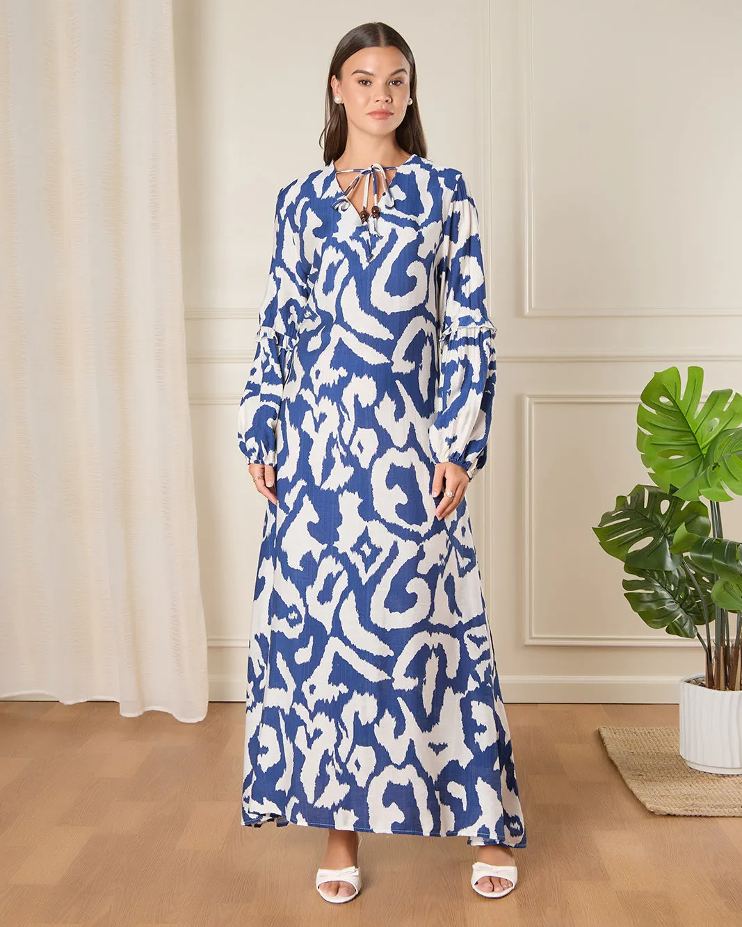 Women Blue Printed Dress sold by Redtag product image thumbnail 4