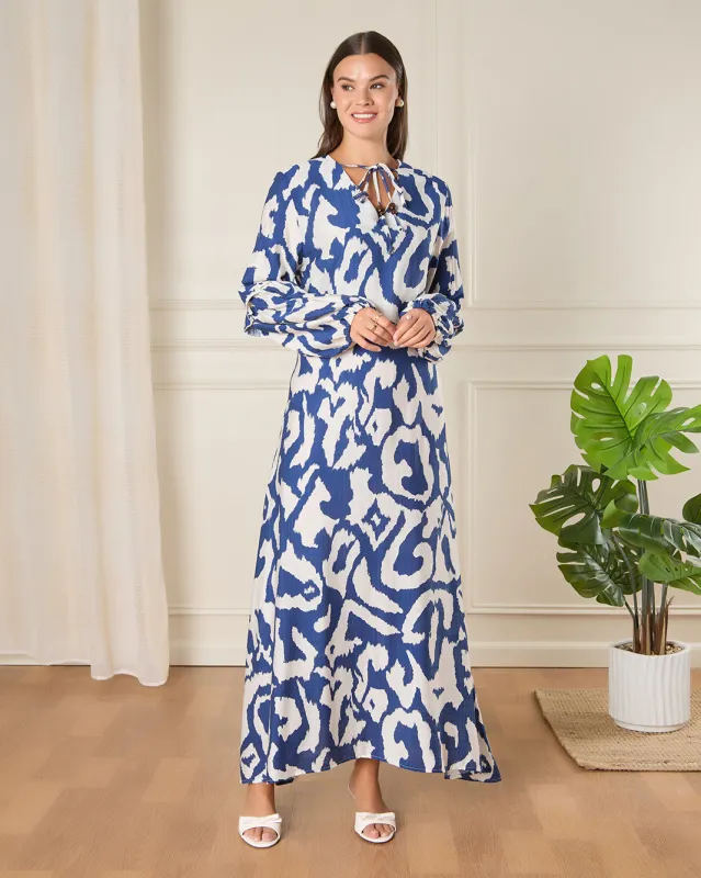 Women Blue Printed  Dress sold by Redtag