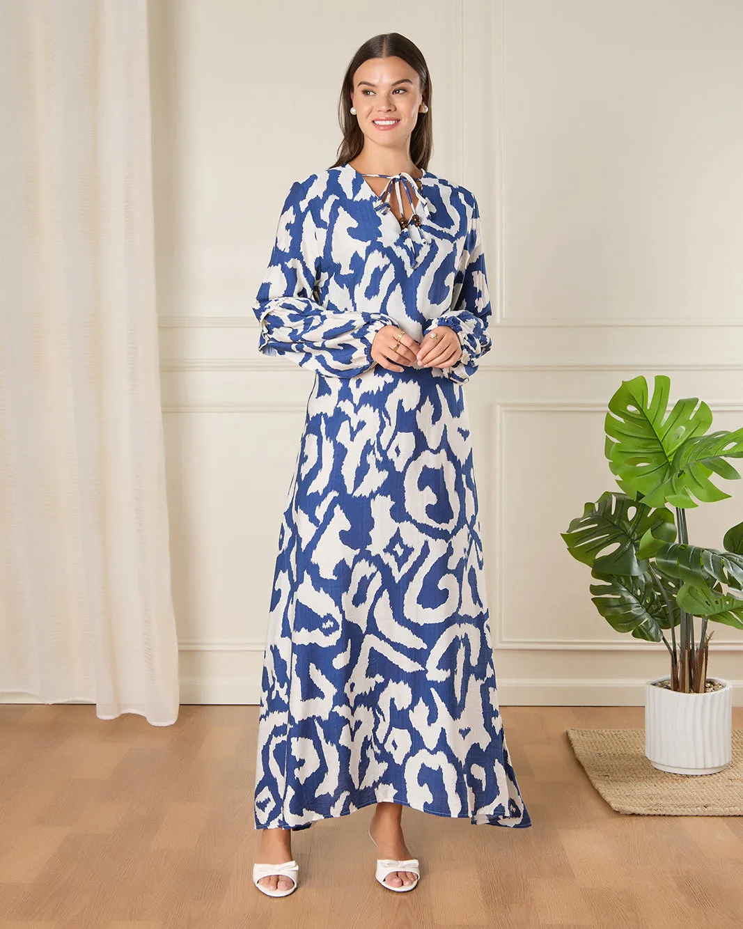 Women Blue Printed Dress sold by Redtag
