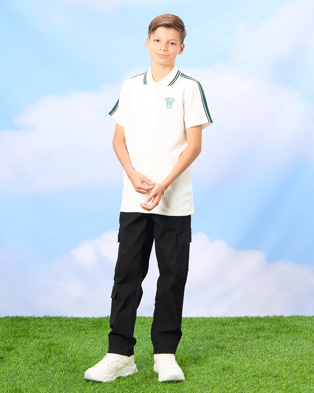 Senior Boys White Baseball Shirt sold by Redtag product image thumbnail 2