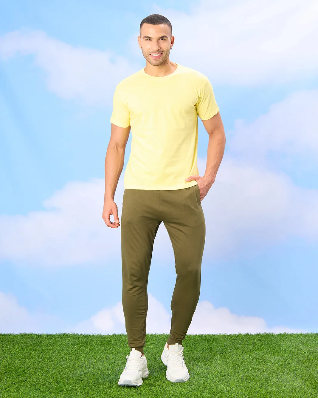 Men Olive Active Pants sold by Redtag product image thumbnail 2