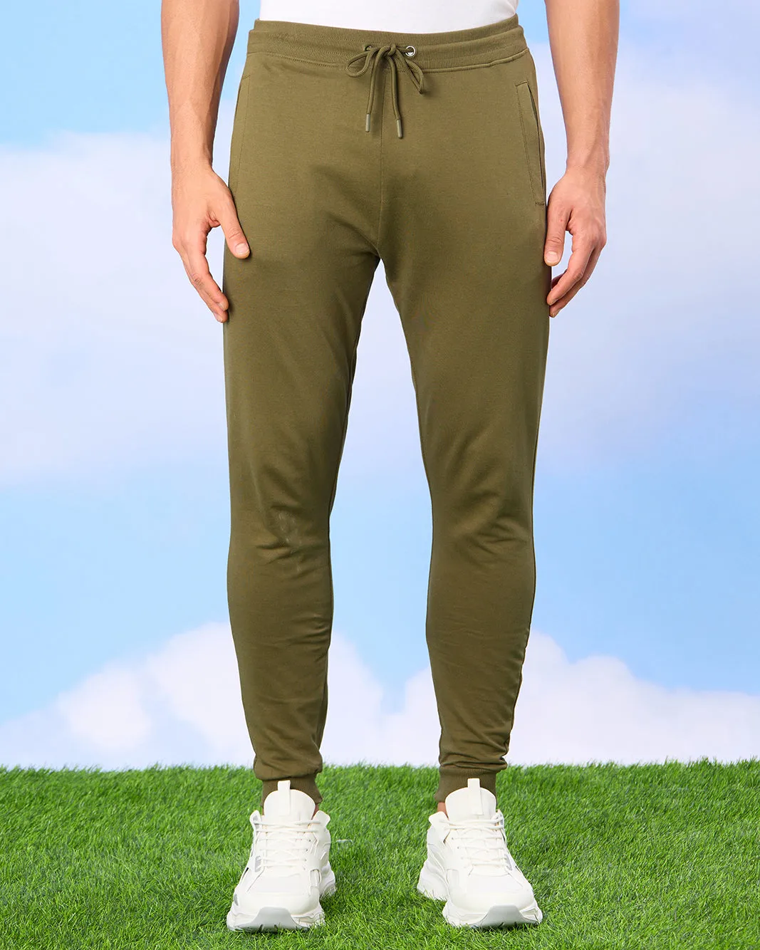 Men Olive Active Pants sold by Redtag