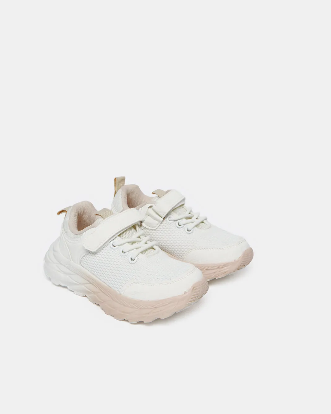 Girls White Textured Velcro Trainer sold by Redtag product image thumbnail 2