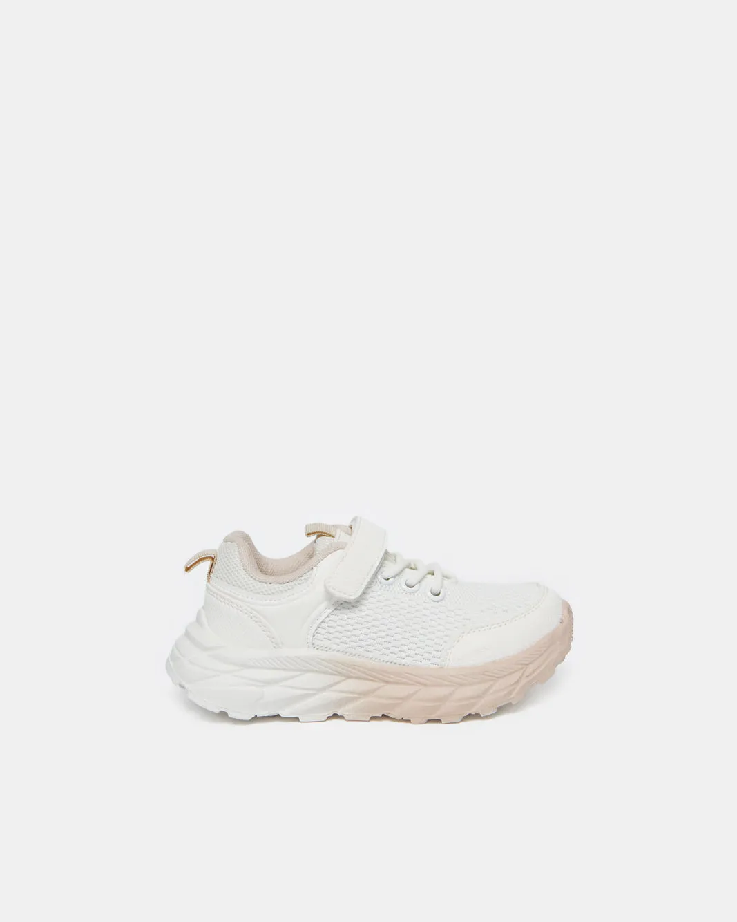 Girls White Textured Velcro Trainer sold by Redtag