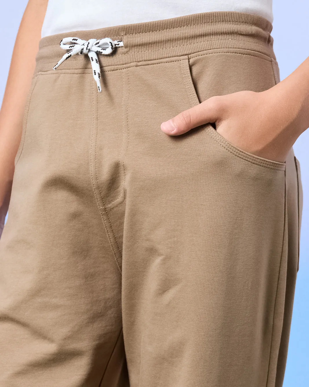 Senior Boys Brown Plain Stretch Active Pants sold by Redtag product image thumbnail 4