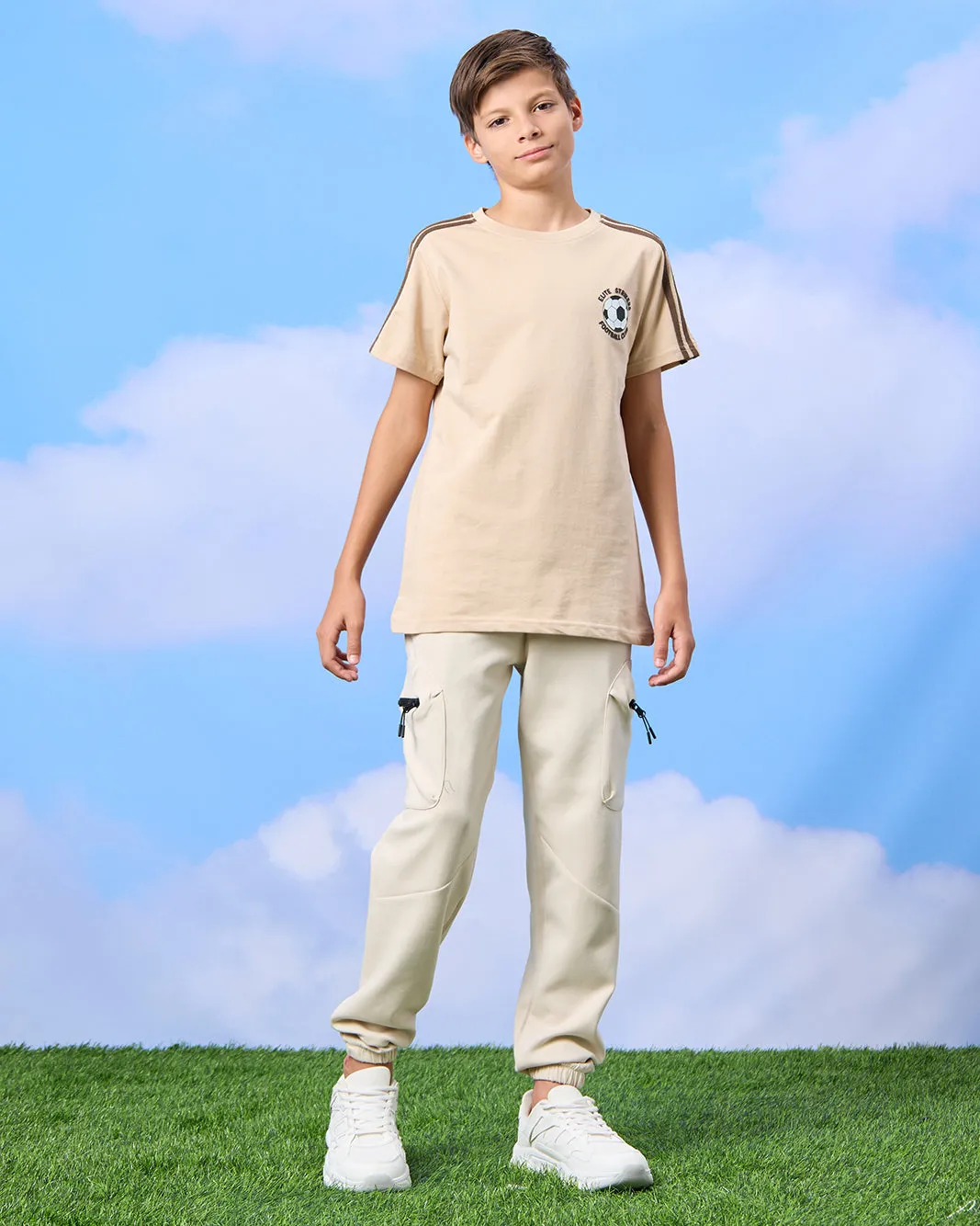 Senior Boys Beige Cargo Active Pants sold by Redtag product image thumbnail 2