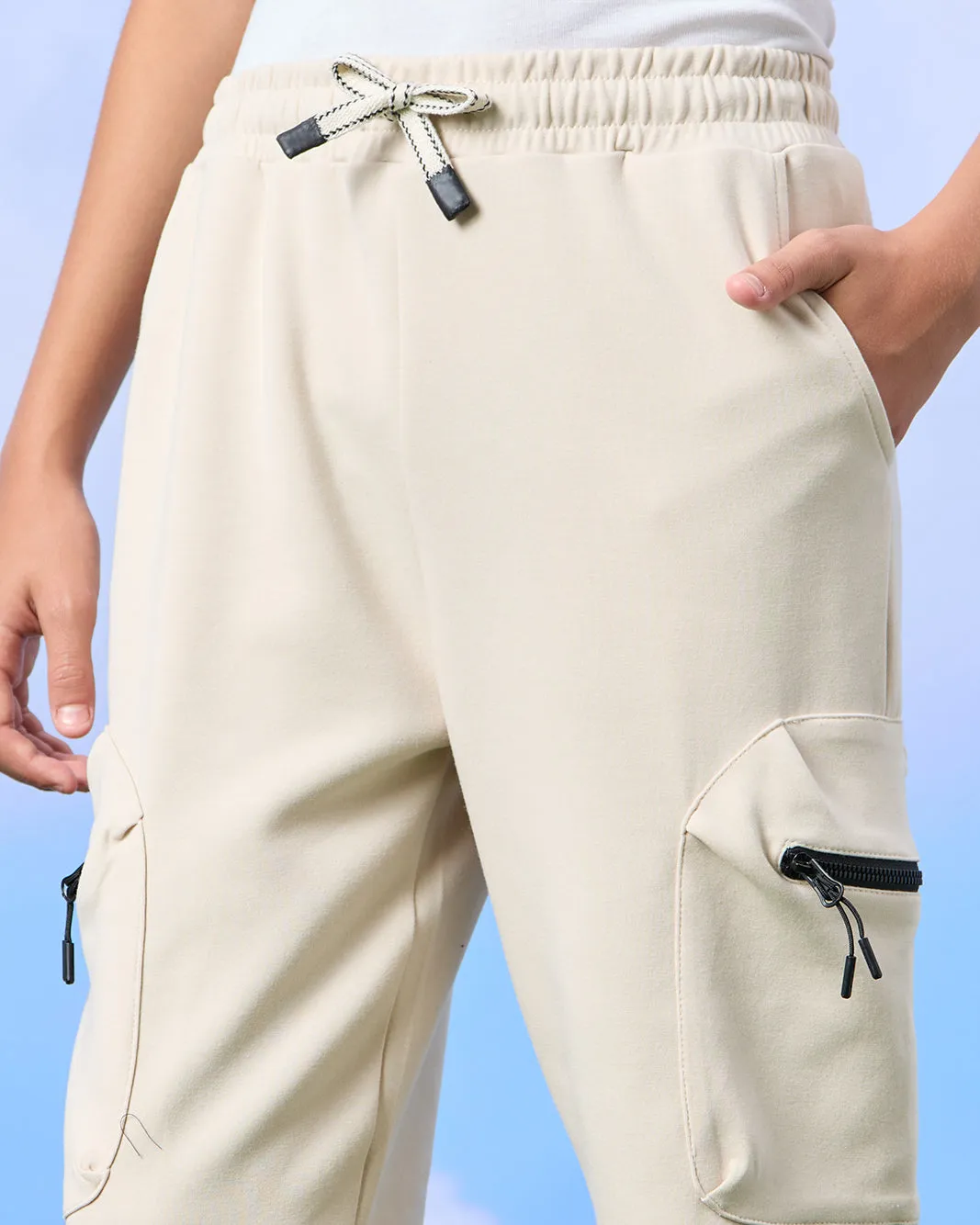 Senior Boys Beige Cargo Active Pants sold by Redtag product image thumbnail 4