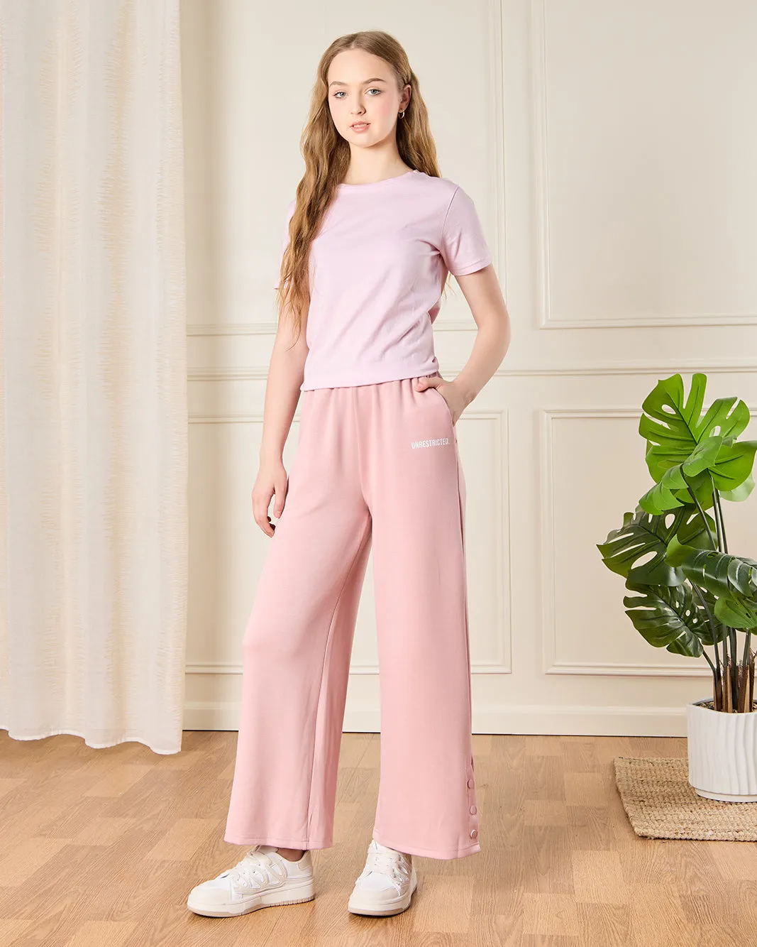 Senior Girls Pink Printed Wide Leg Pants sold by Redtag product image thumbnail 2
