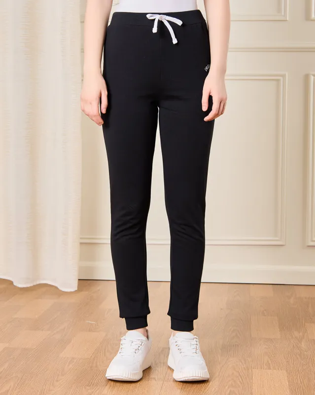 Senior Girls Black Plain Active Pants sold by Redtag