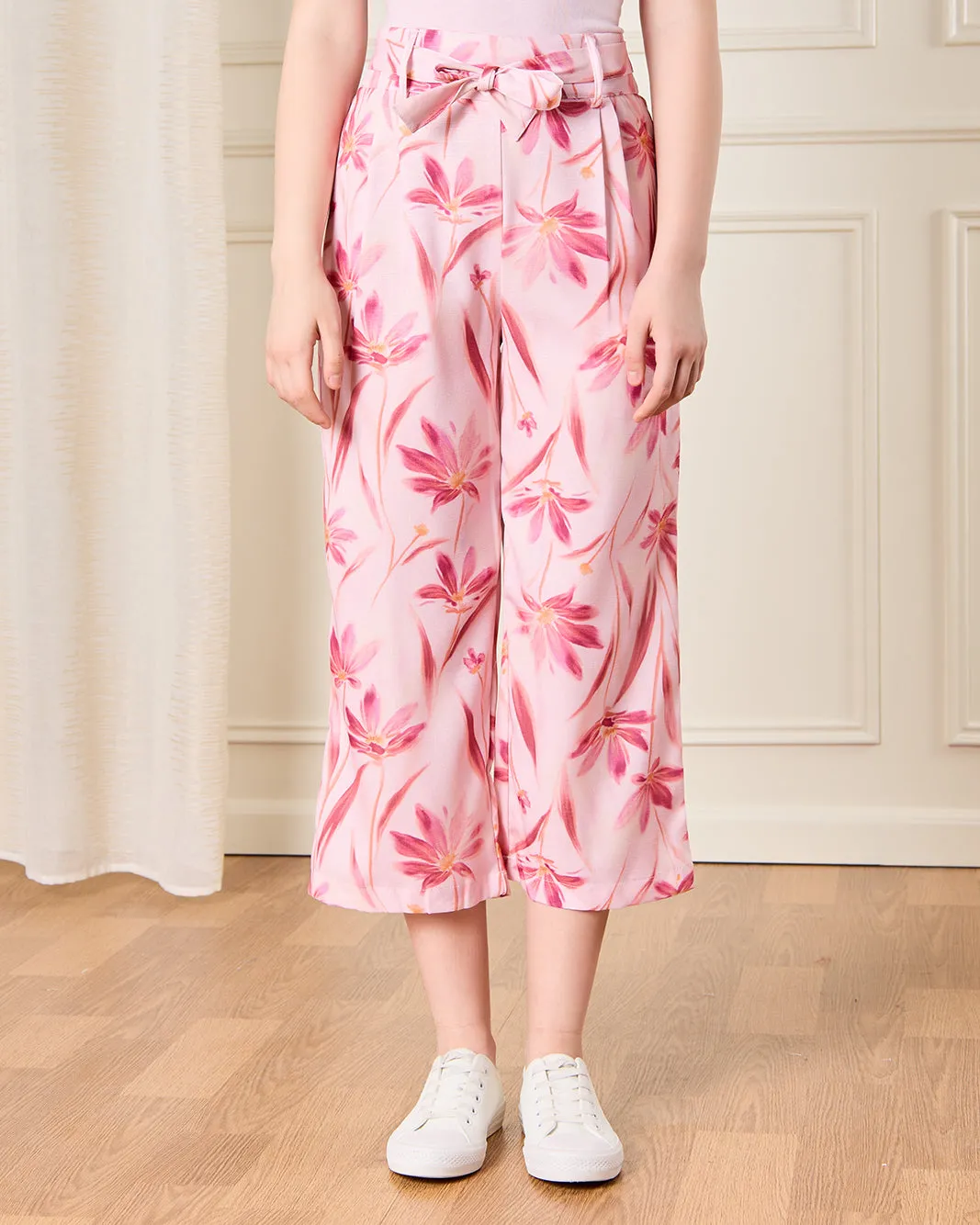 Senior Girls Pink Printed Casual Trousers sold by Redtag