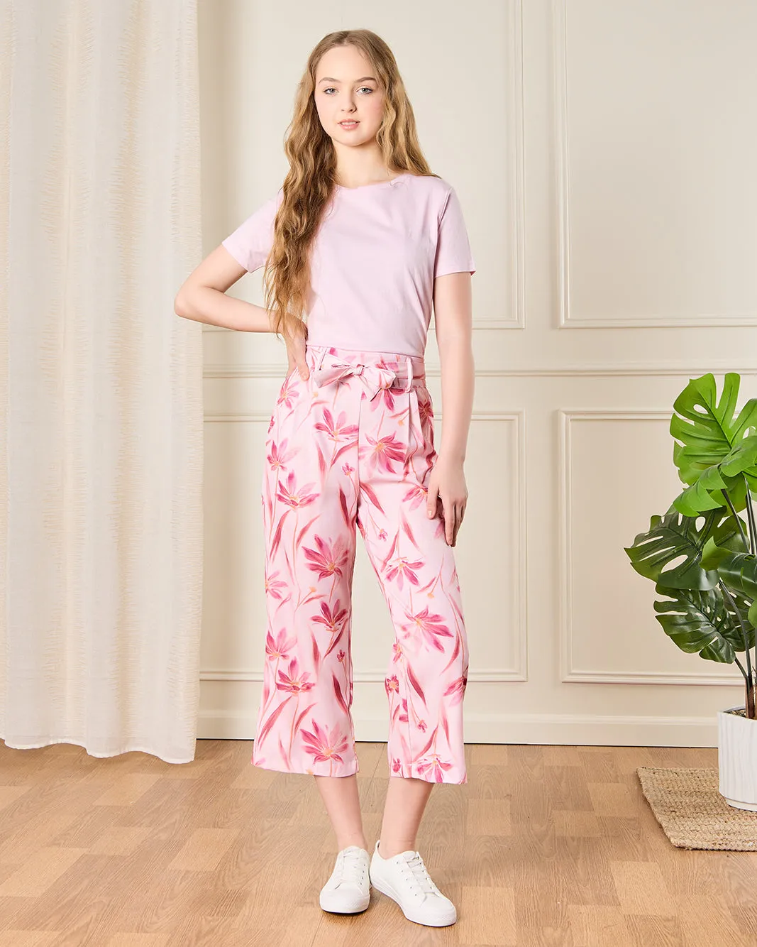 Senior Girls Pink Printed Casual Trousers sold by Redtag product image thumbnail 2