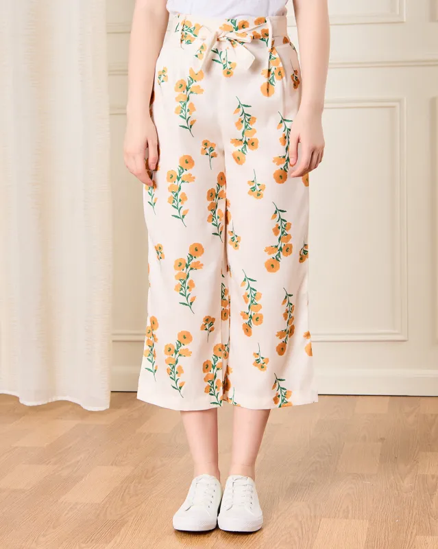 Senior Girls Apricot Printed Casual Trousers sold by Redtag