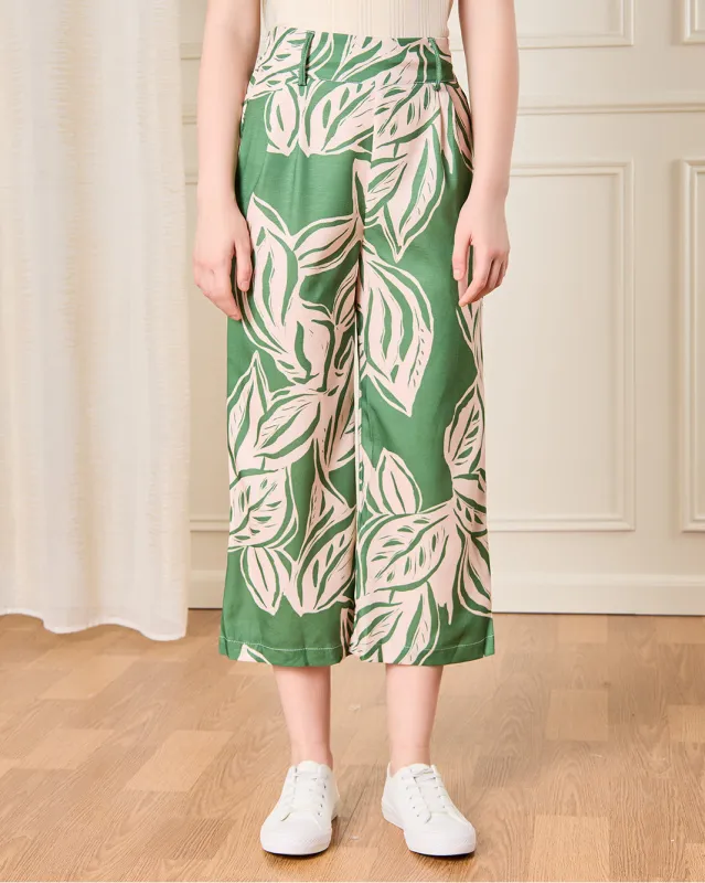 Senior Girls Green Printed Casual Trousers sold by Redtag