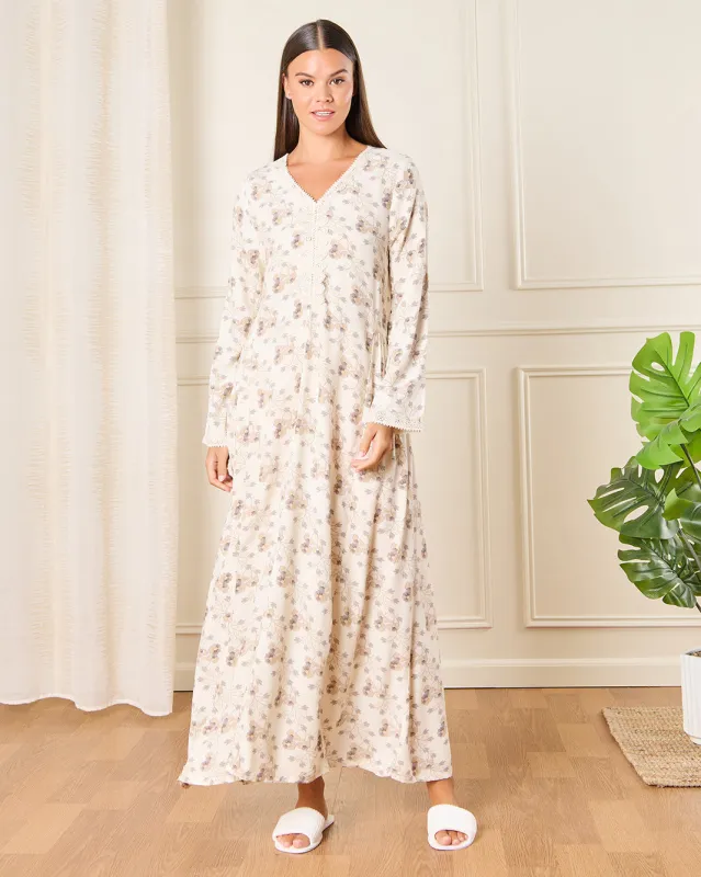 Women White Lace Nightgown sold by Redtag