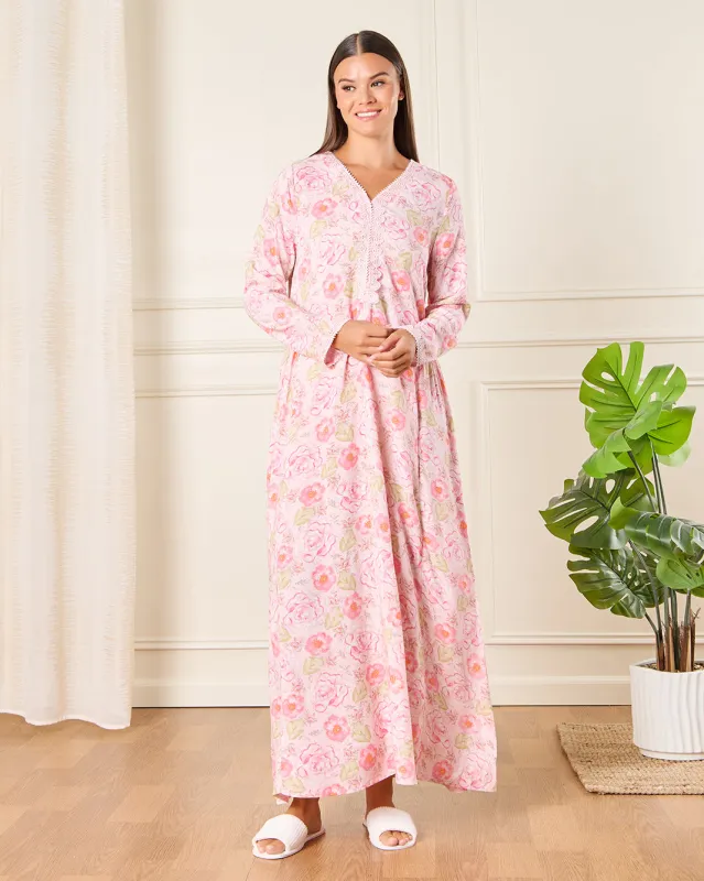 Women Pink Lace Nightgown sold by Redtag