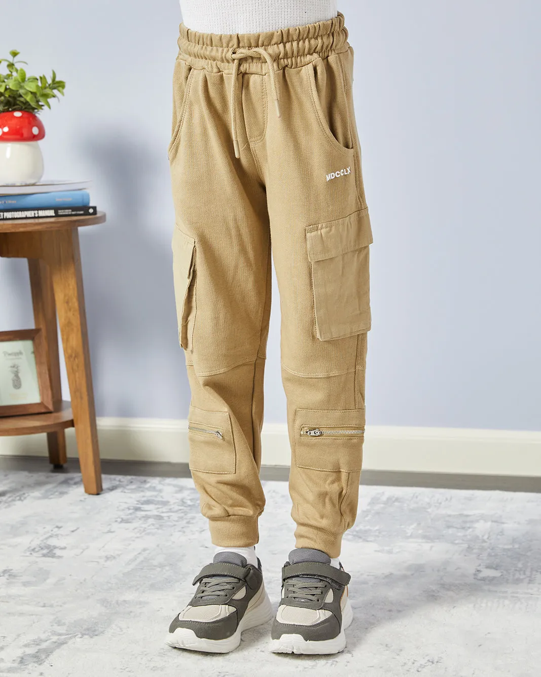 Boys Beige Cargo Active Pants sold by Redtag