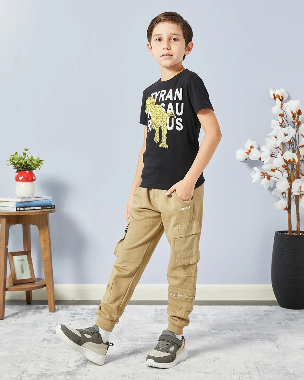 Boys Beige Cargo Active Pants sold by Redtag product image thumbnail 2