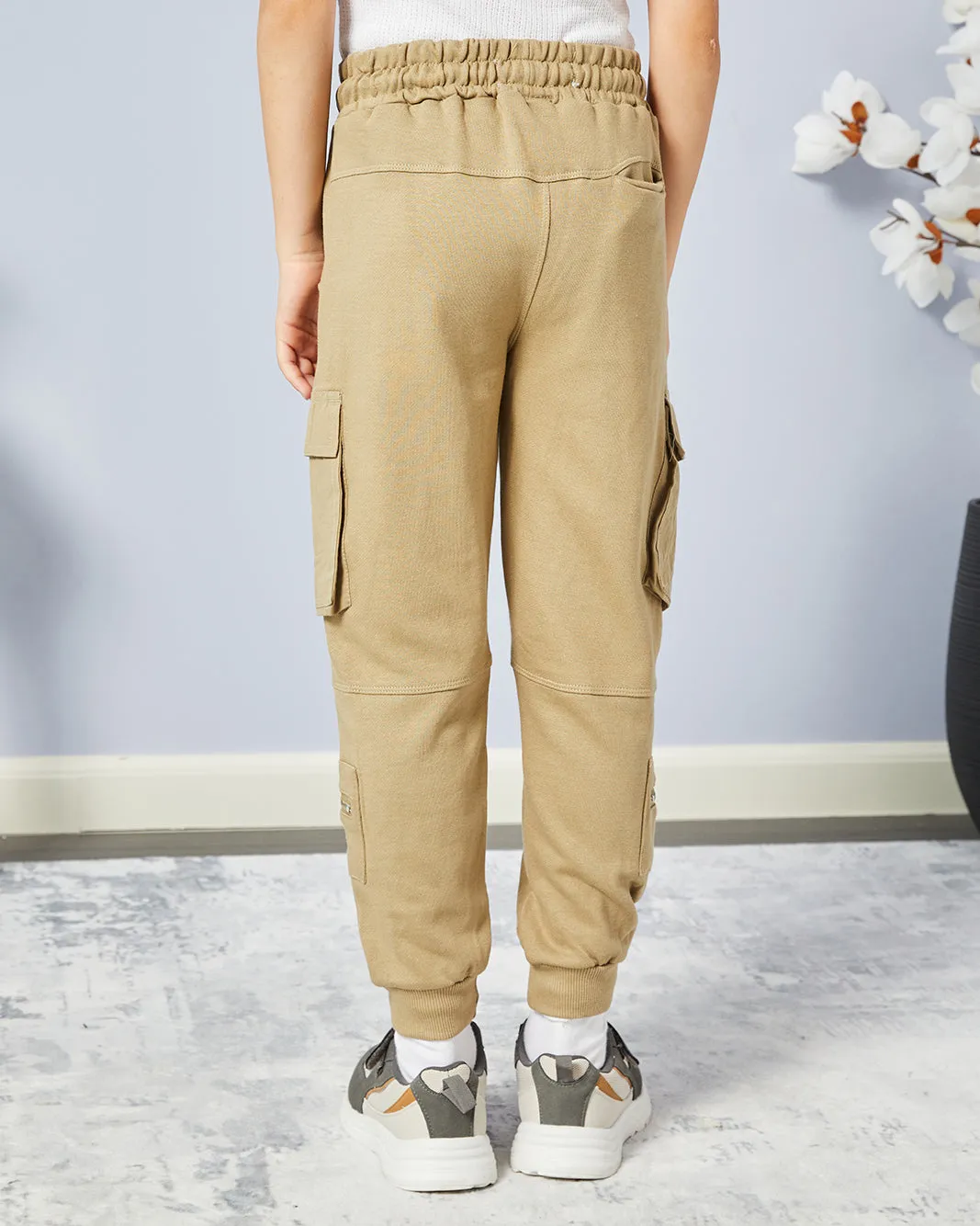 Boys Beige Cargo Active Pants sold by Redtag product image thumbnail 3