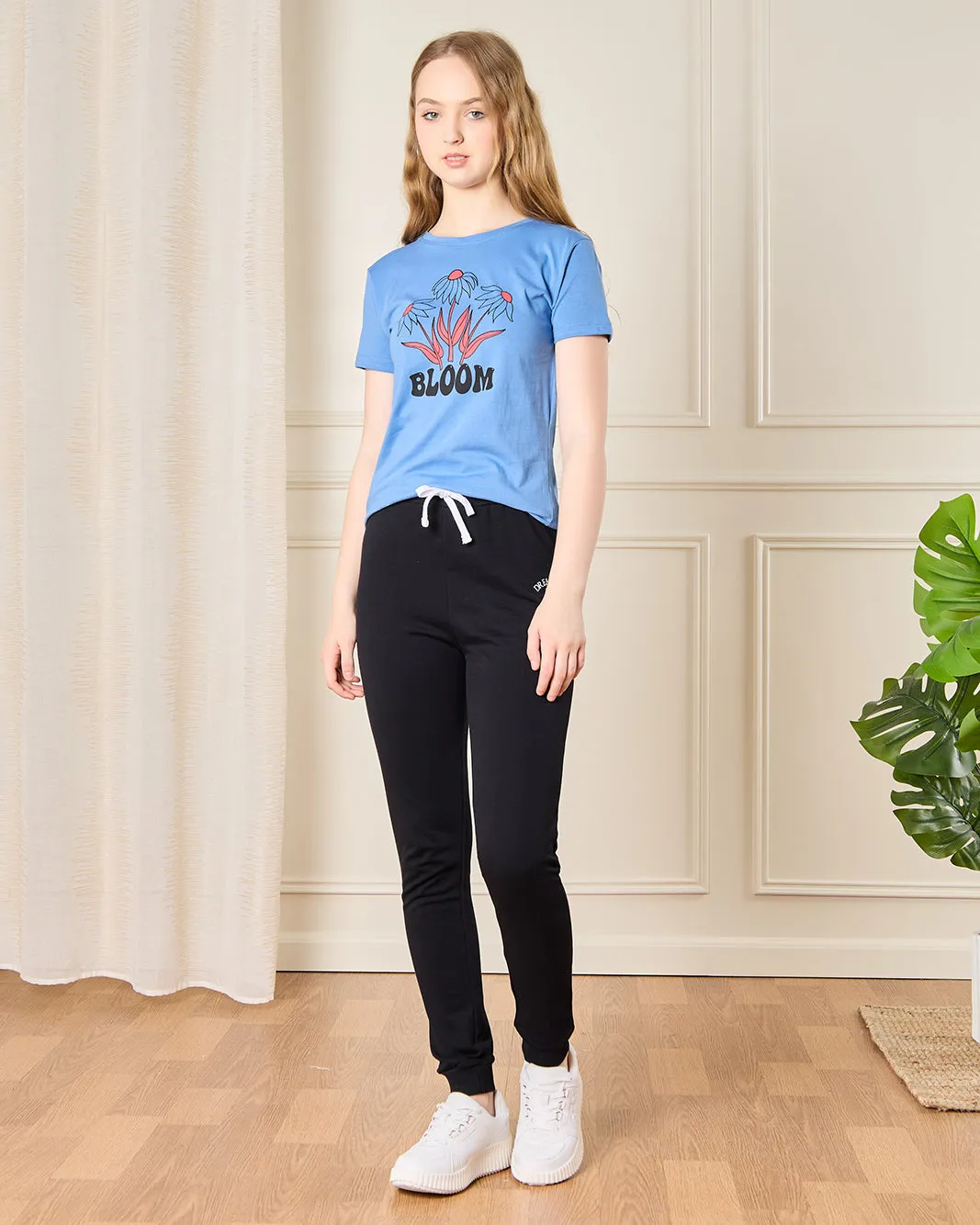 Senior Girls Blue Bloom Print T-Shirt sold by Redtag product image thumbnail 2