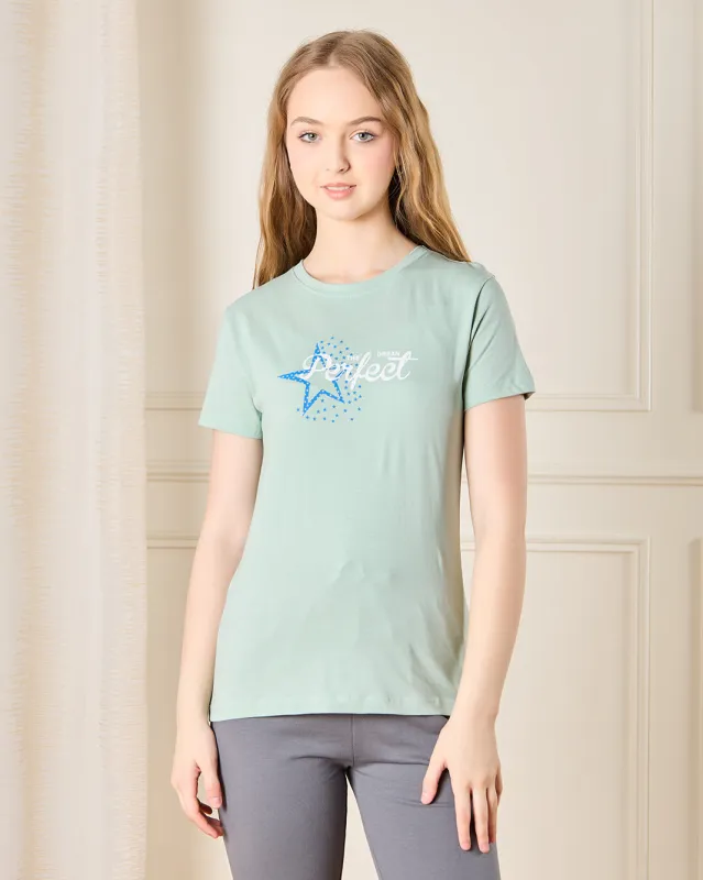 Senior Girls Blue Perfect Print T-Shirt sold by Redtag