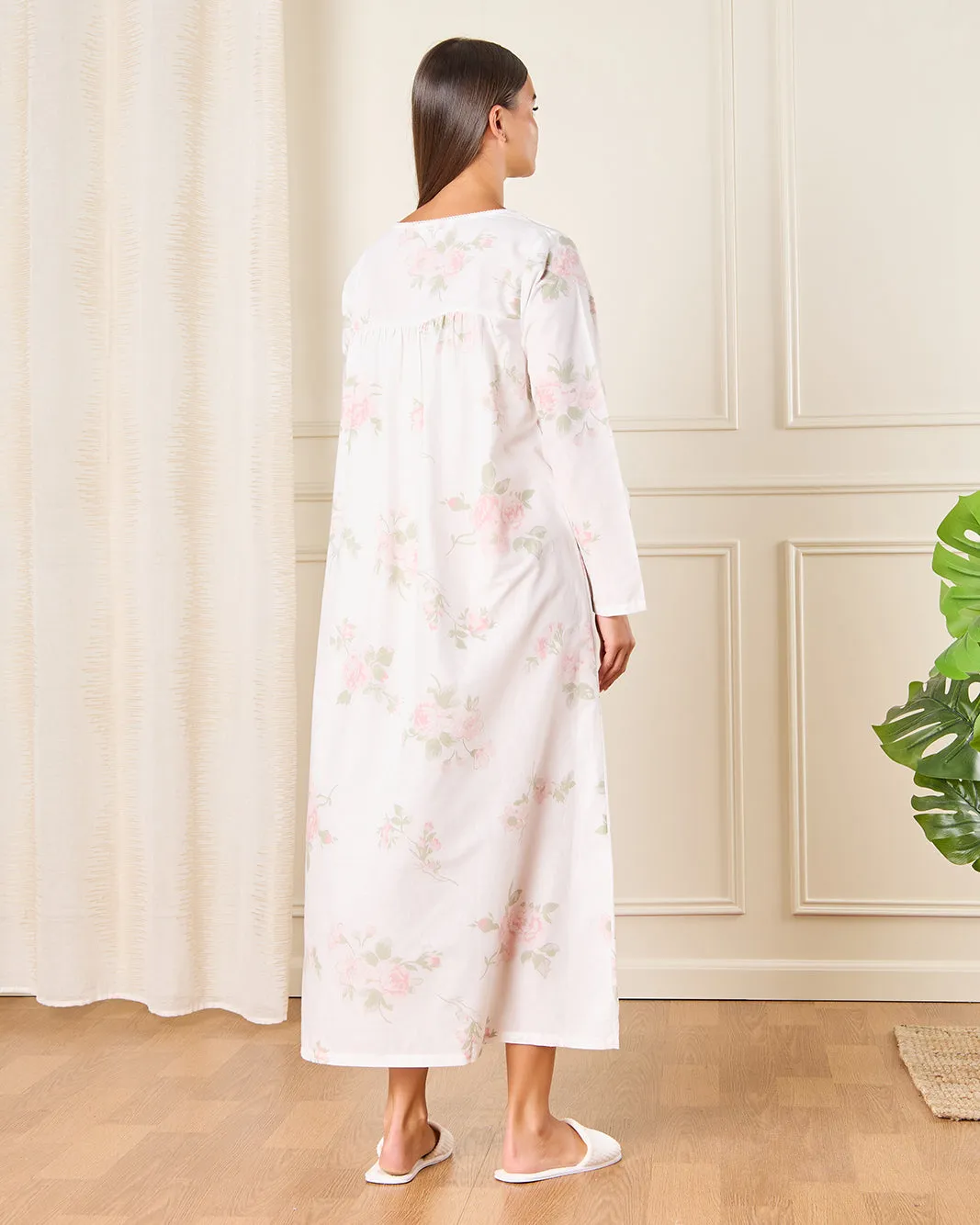 Women White Floral Print Nightgown sold by Redtag product image thumbnail 3