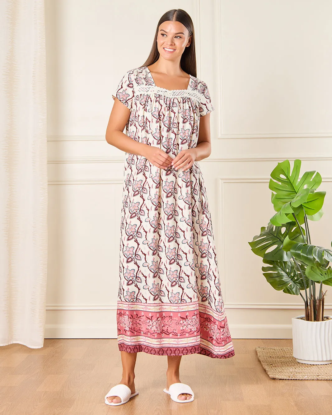 Women Multicolour Floral Print Nightgown sold by Redtag