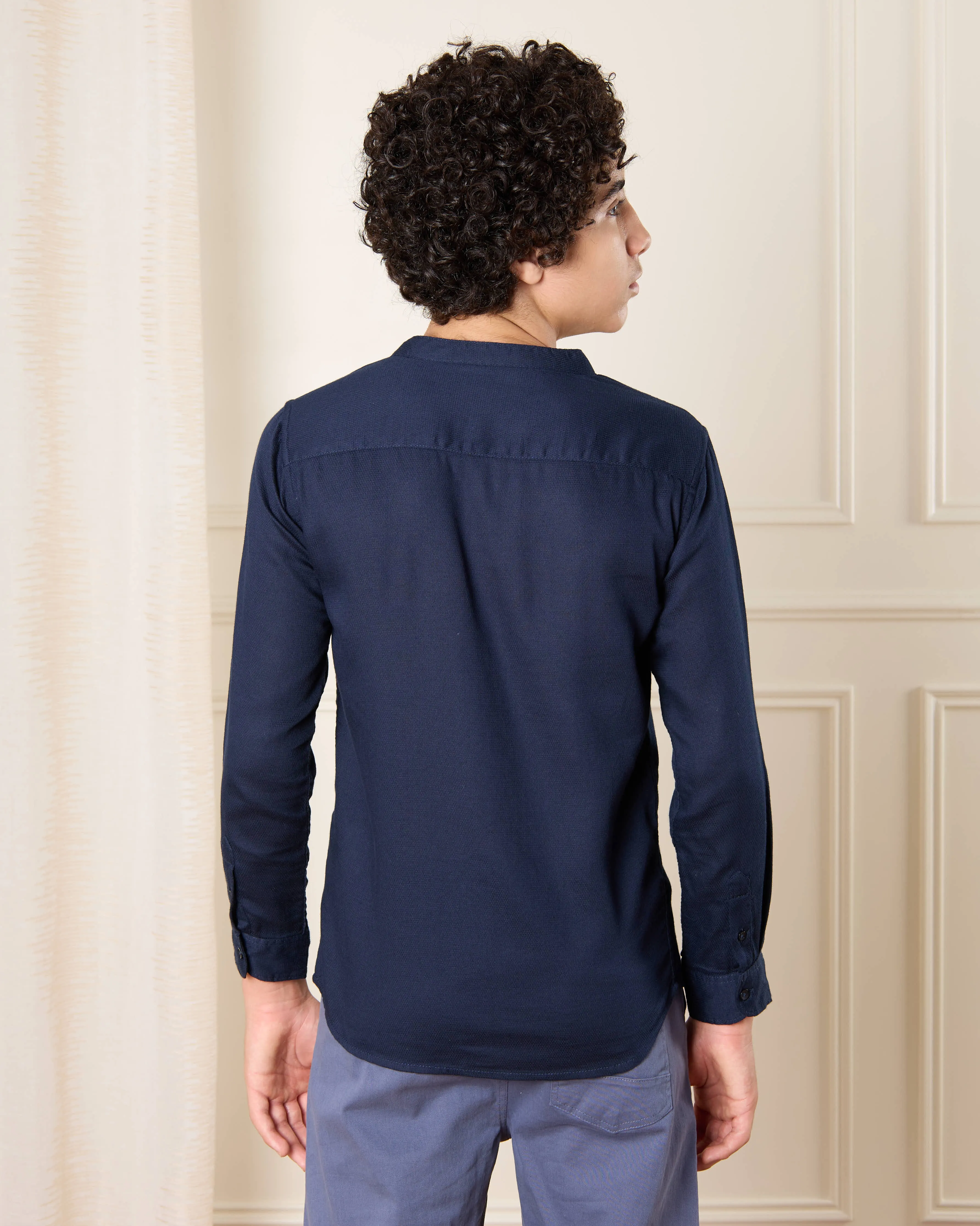 Senior Boys Navy Shirt sold by Redtag product image thumbnail 3