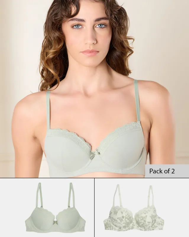Women Assorted T Shirt Bra Set (Pack of 2) sold by Redtag
