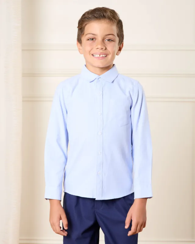 Boys Blue Long Sleeve Oxford Shirt sold by Redtag
