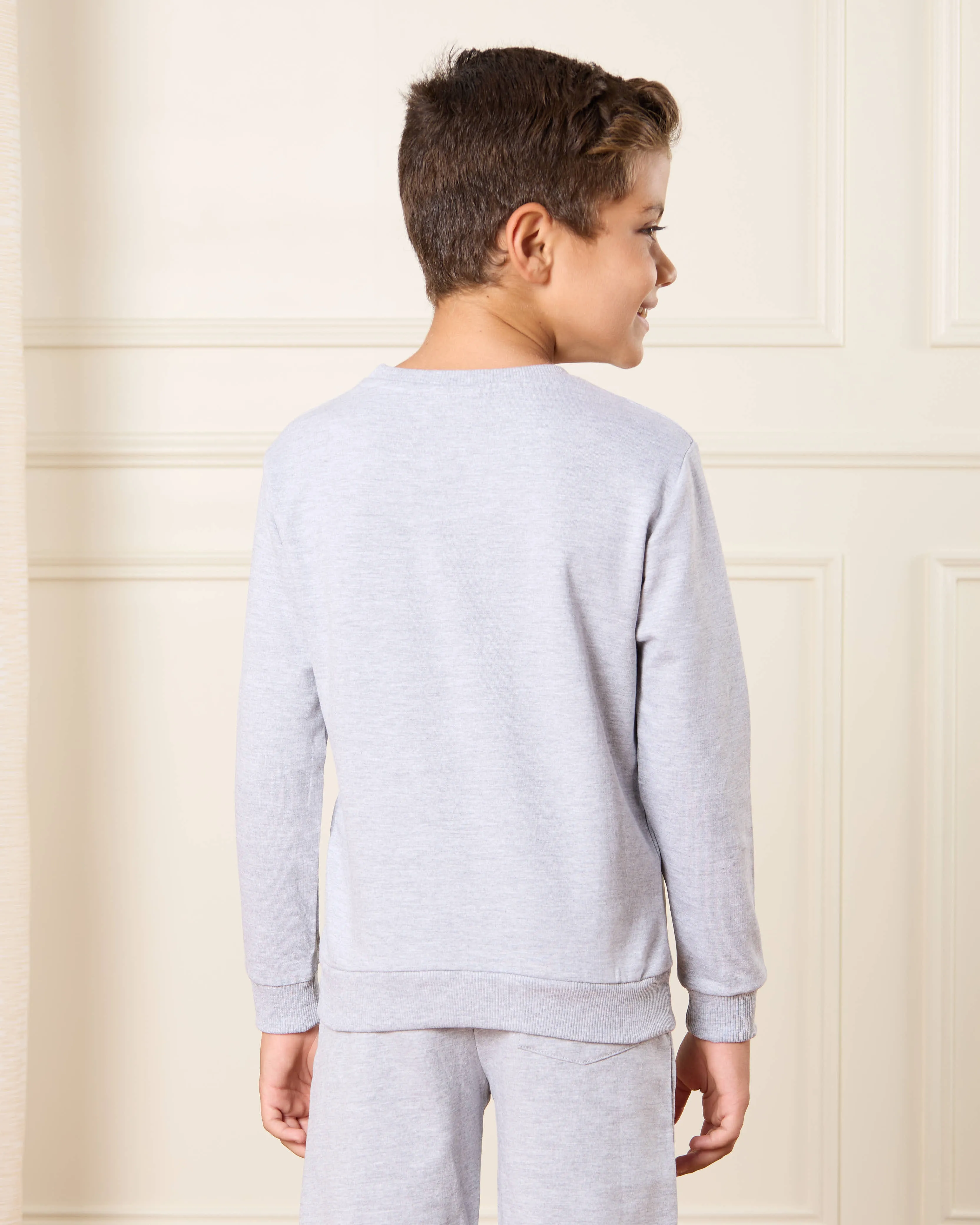 Boys Grey And Navy Solid Sweatshirt Set (Pack of 2) sold by Redtag product image thumbnail 2
