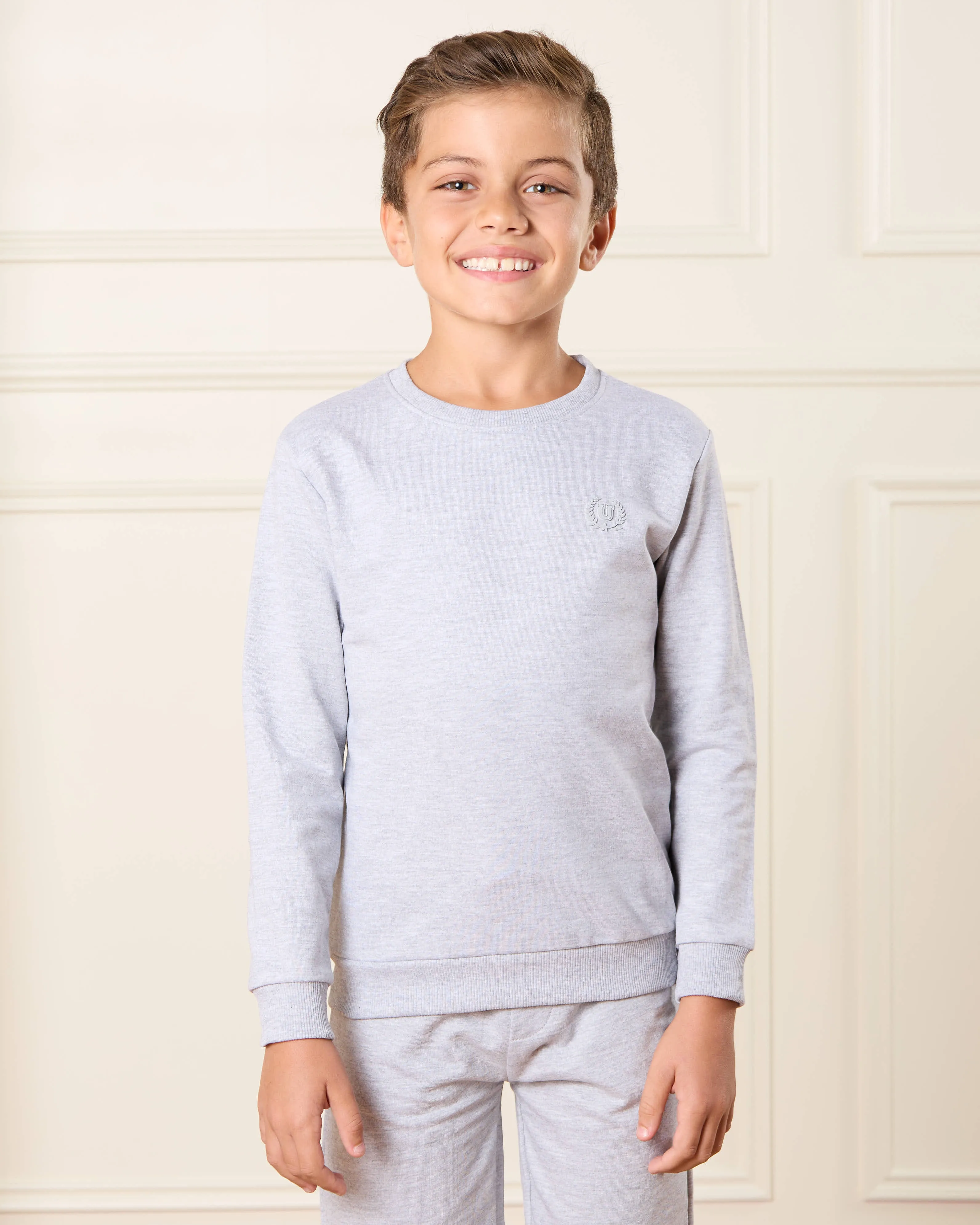 Boys Grey And Navy Solid Sweatshirt Set (Pack of 2) sold by Redtag