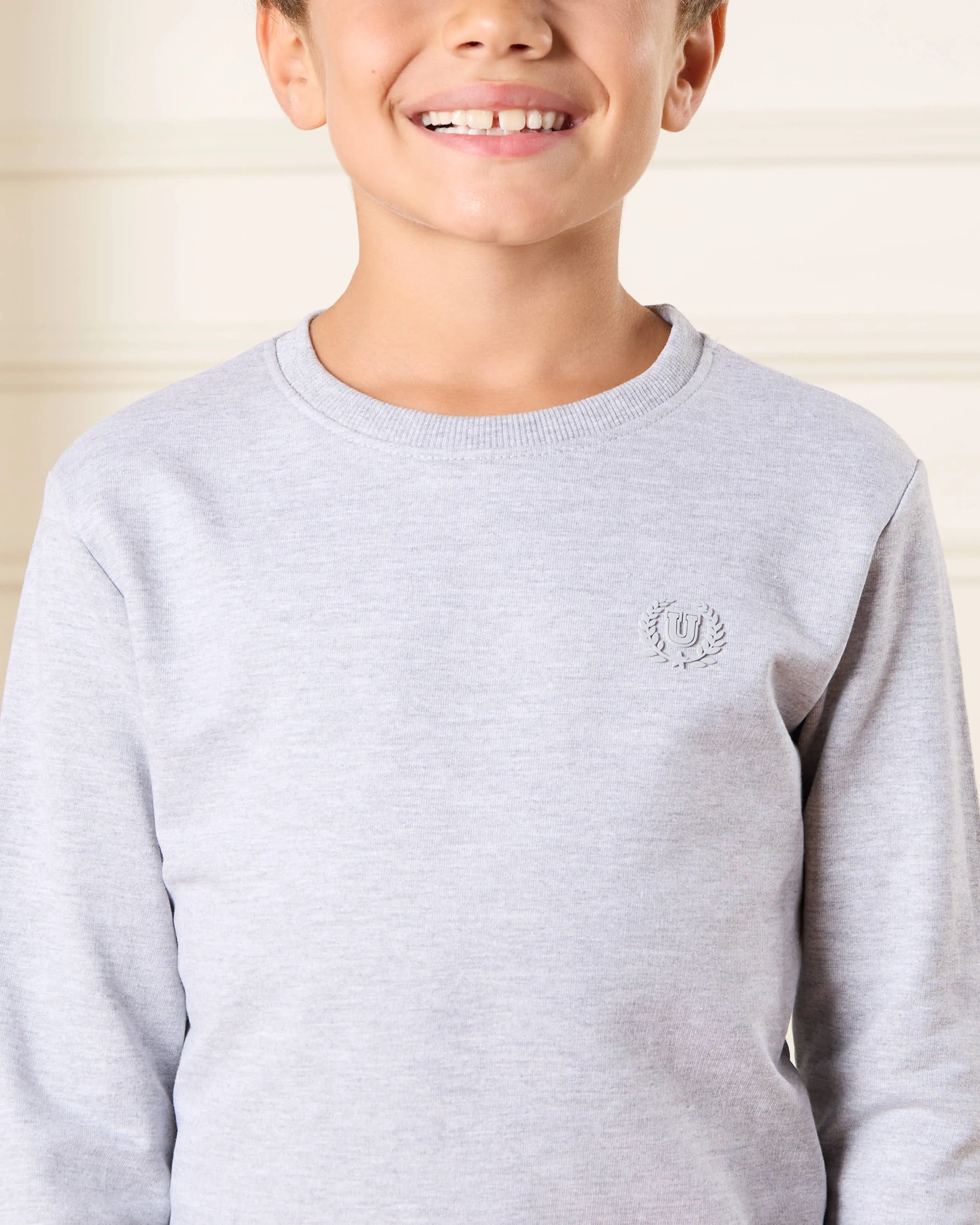 Boys Grey And Navy Solid Sweatshirt Set (Pack of 2) sold by Redtag product image thumbnail 3