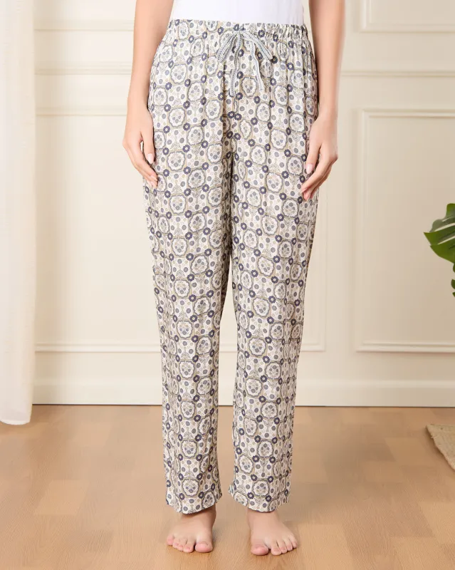 Women Beige Printed Pyjama Bottom sold by Redtag