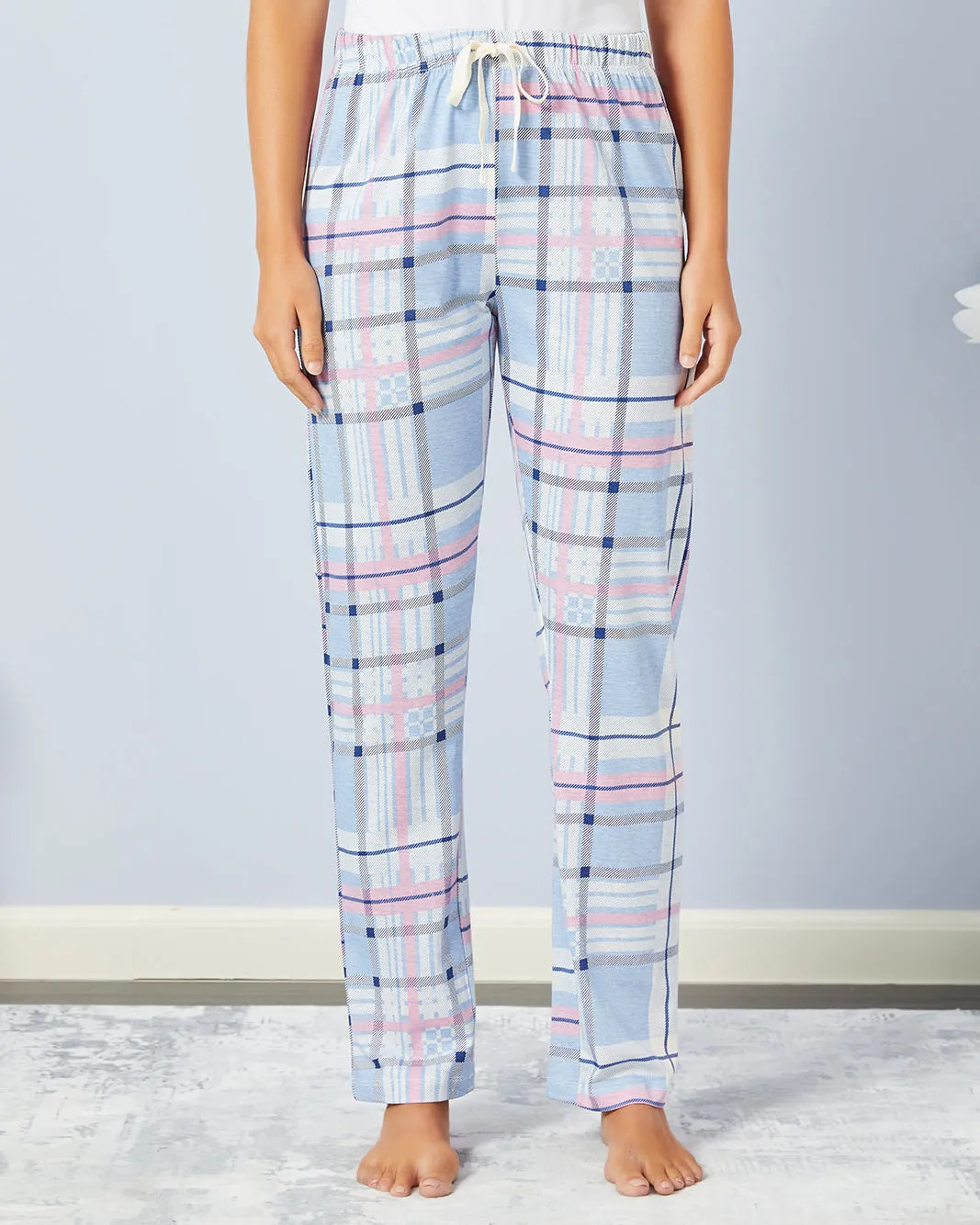 Women White And Blue Printed Pyjama Set (2 Piece) sold by Redtag product image thumbnail 3