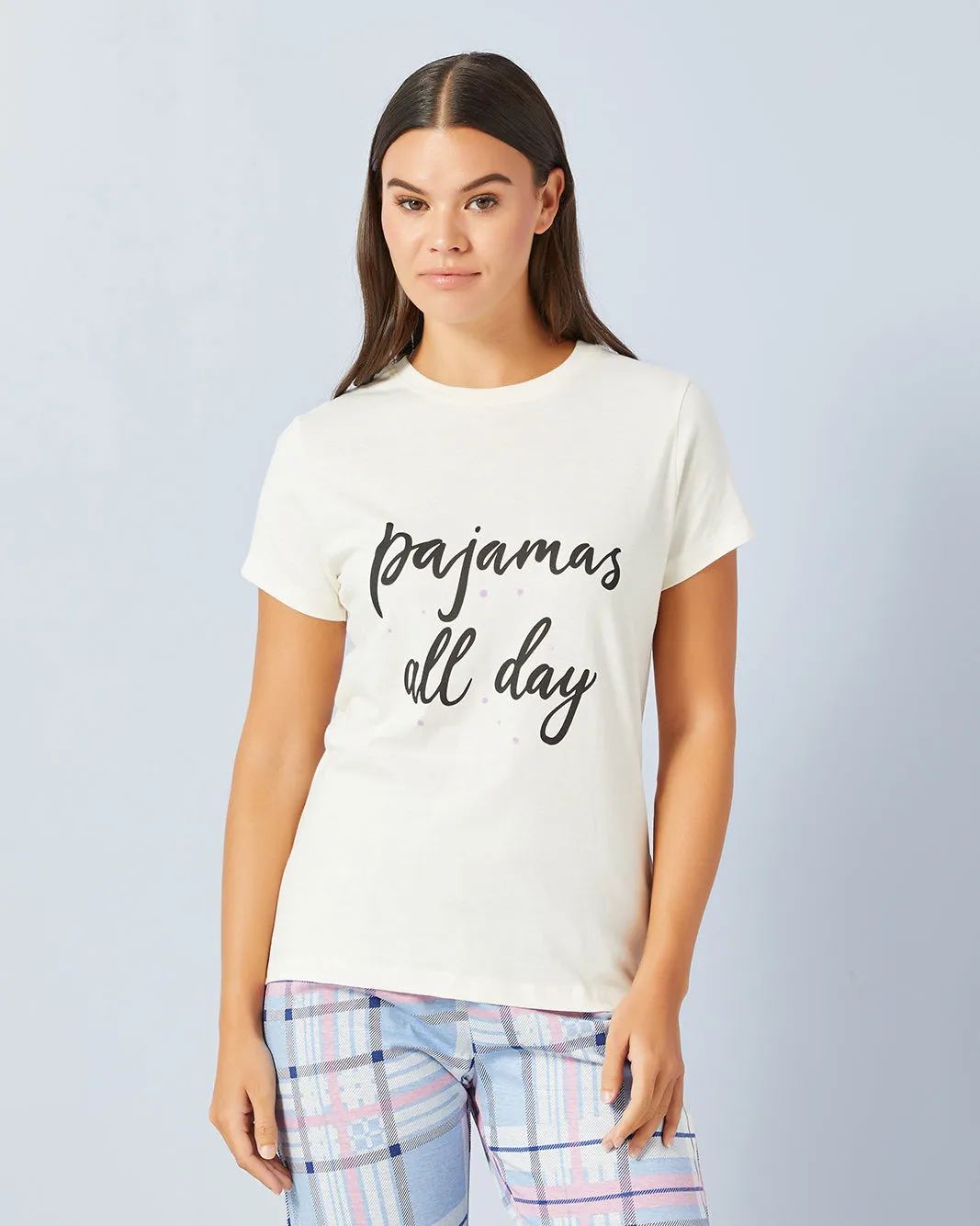 Women White And Blue Printed Pyjama Set (2 Piece) sold by Redtag product image thumbnail 2