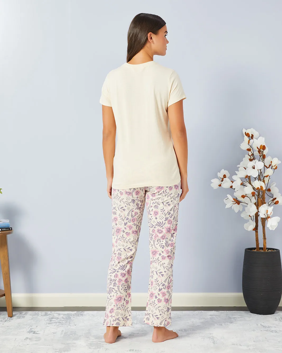 Women Beige Printed Pyjama Set (2 Piece) sold by Redtag product image thumbnail 4