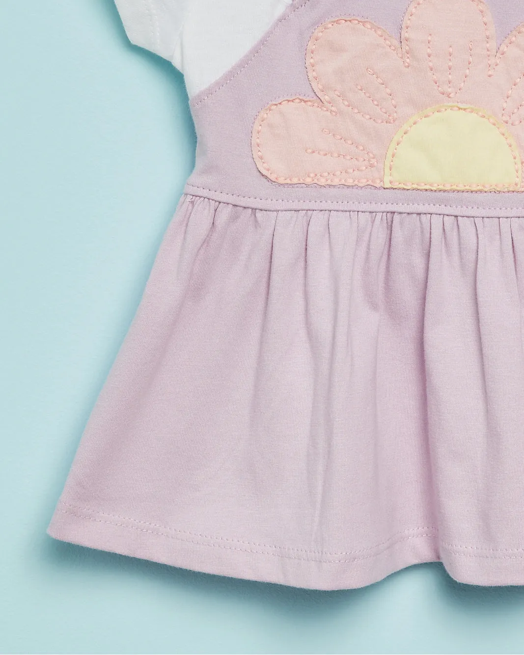 Infant Girls White And Lilac Embroidered Blouse sold by Redtag product image thumbnail 3