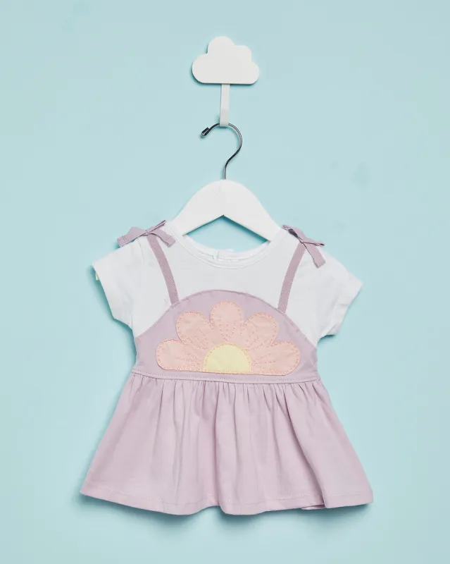 Infant Girls White And Lilac Embroidered Blouse sold by Redtag