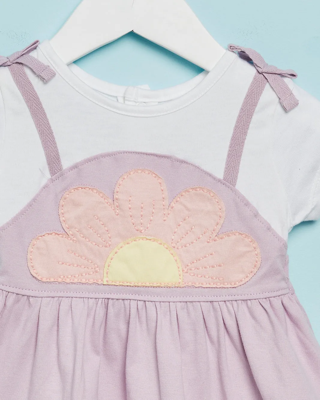 Infant Girls White And Lilac Embroidered Blouse sold by Redtag product image thumbnail 2