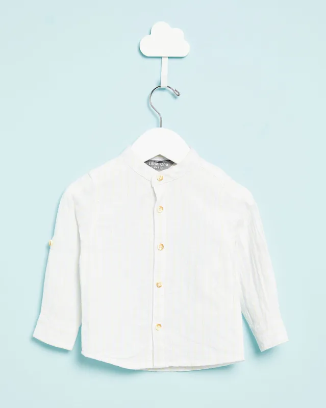 Infant Boys White Striped Shirt sold by Redtag