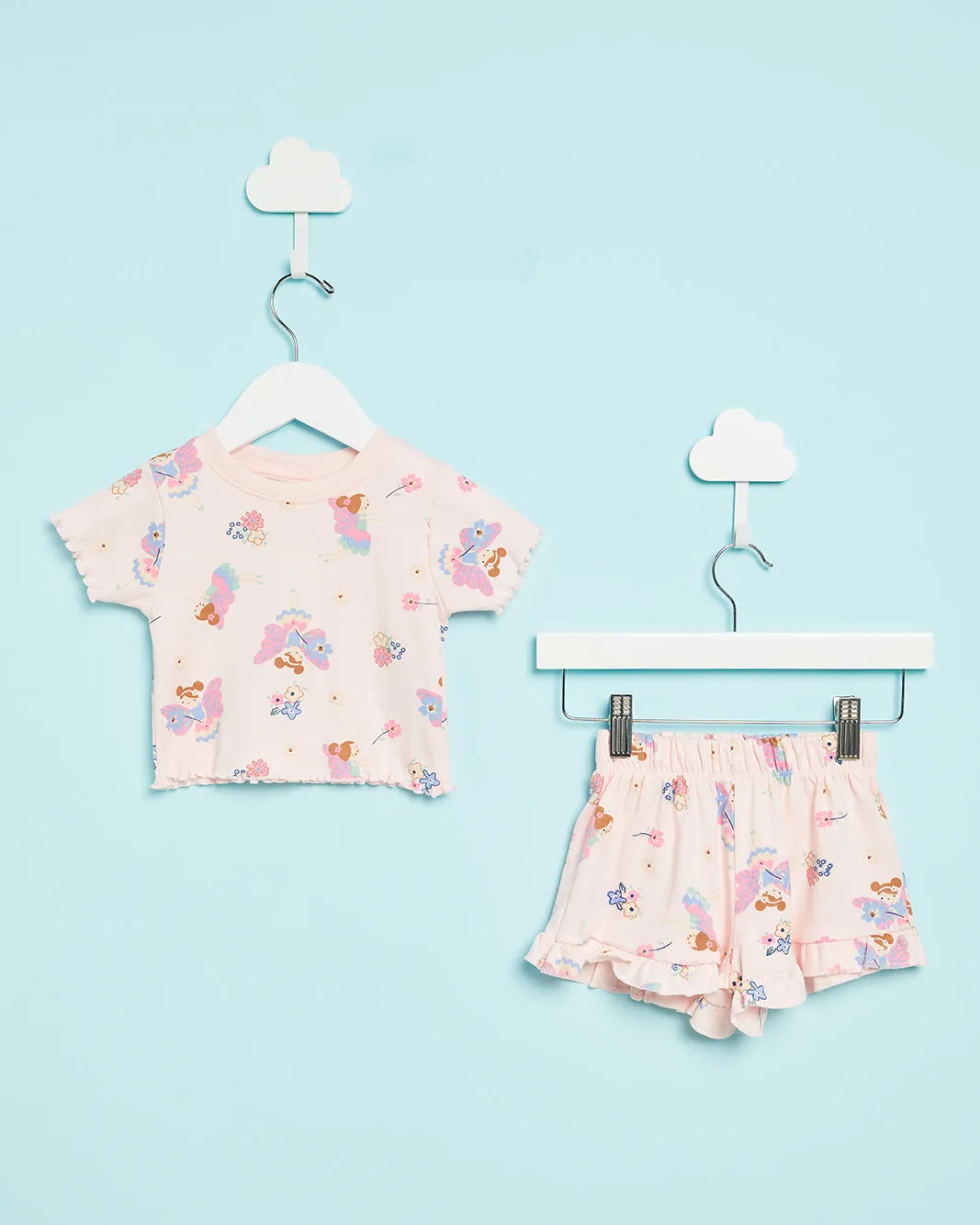 Infant Girls Pink Fairy Print Pyjama Set (2 Piece) sold by Redtag