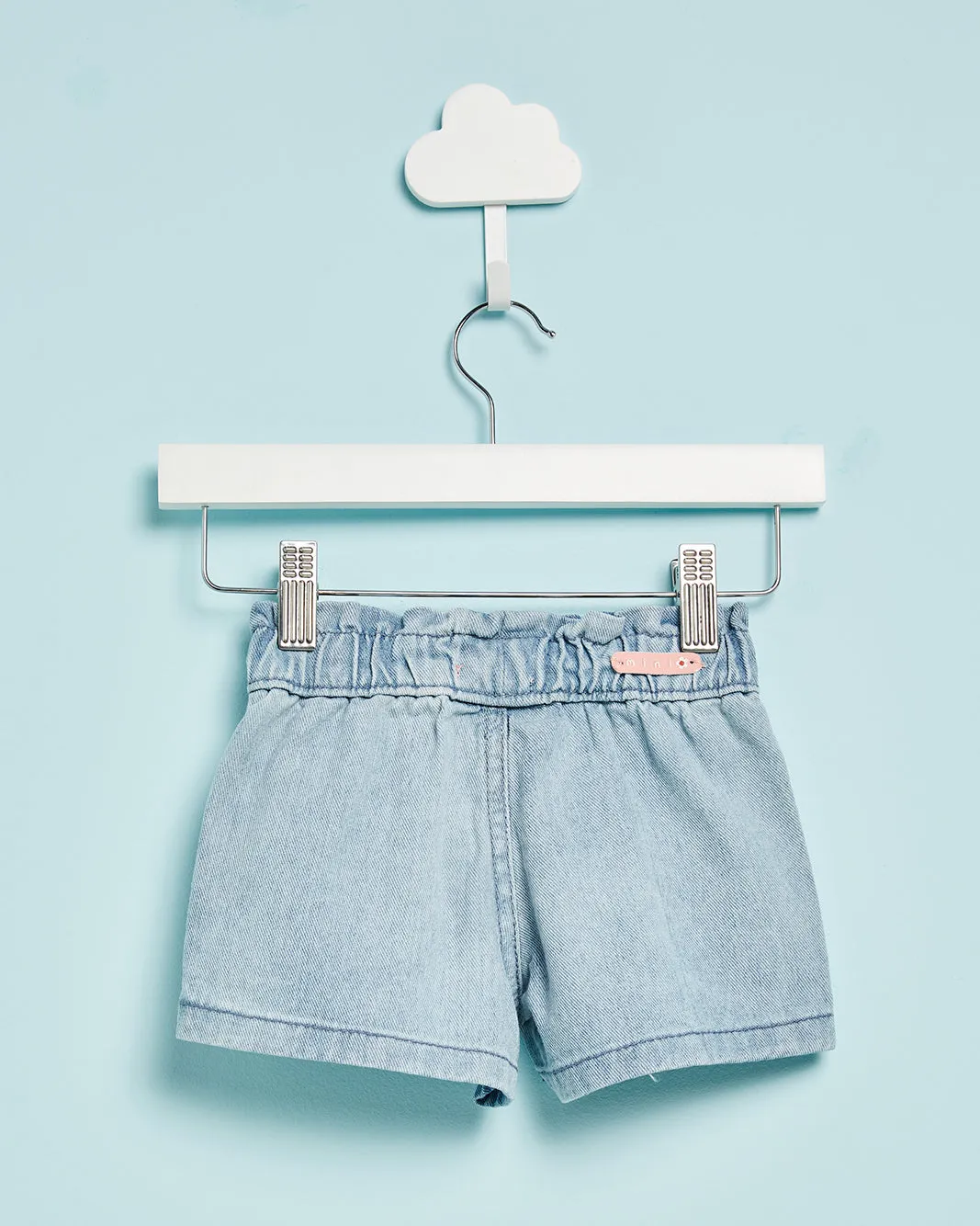 Infant Girls Blue Denim Pull On Shorts With Patch Pocket sold by Redtag product image thumbnail 4