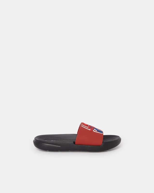 Boys Black And Red Spiderman Slide sold by Redtag