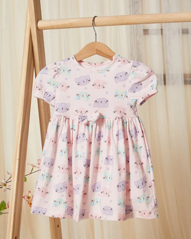 Infant Girls Pink Printed Dress sold by Redtag