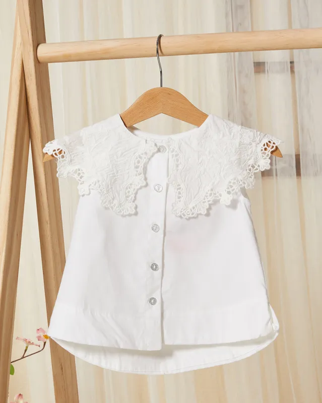 Infant Girls White Lace Blouse sold by Redtag