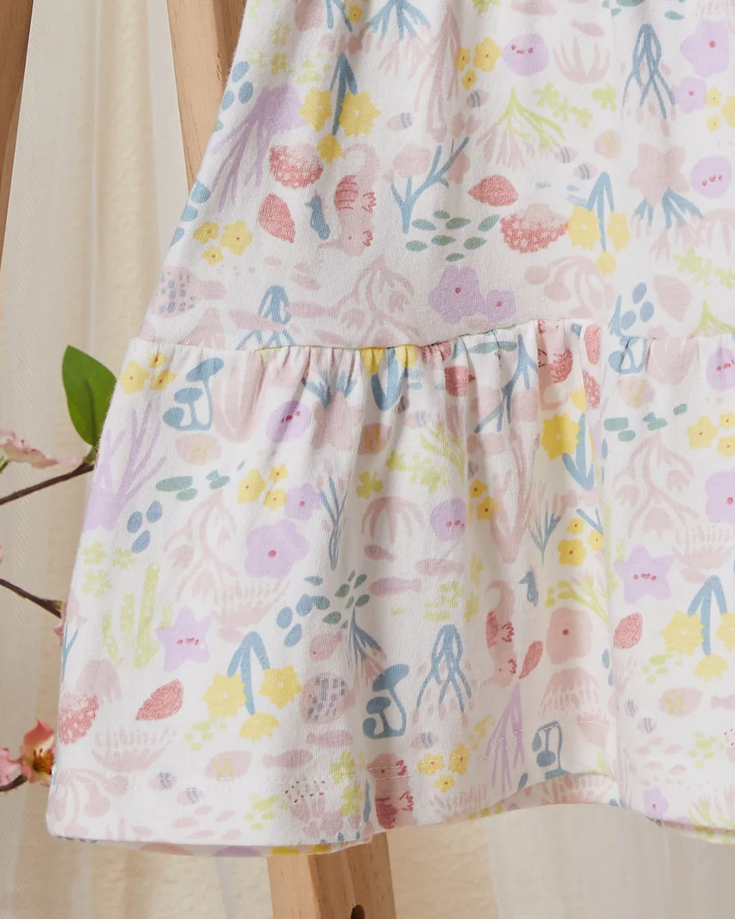 Infant Girls White Tiered Dress With Sea Print sold by Redtag product image thumbnail 3