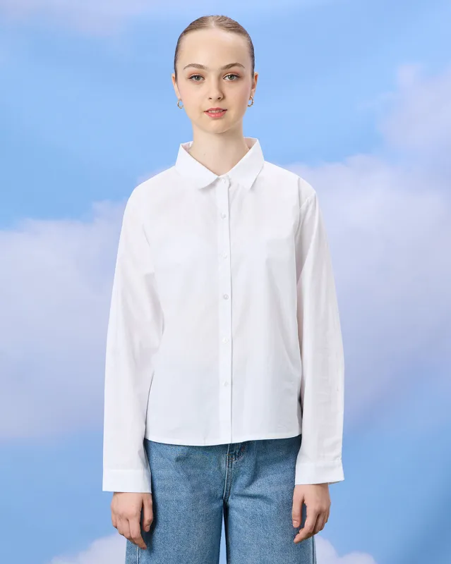 Senior Girls White Plain Shirt sold by Redtag