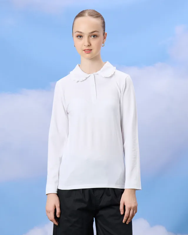 Senior Girls White Polo T-shirt sold by Redtag